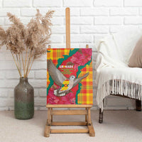 Grenada Independence Day Canvas Wall Art Tropical Dove Bougainvillea Madras Pattern