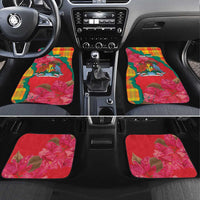 Grenada Independence Day Personalized Car Mats Tropical Dove Bougainvillea Madras Pattern