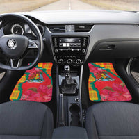 Grenada Independence Day Personalized Car Mats Tropical Dove Bougainvillea Madras Pattern