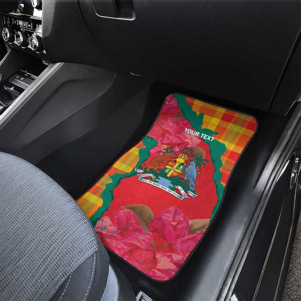 Grenada Independence Day Personalized Car Mats Tropical Dove Bougainvillea Madras Pattern
