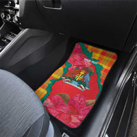Grenada Independence Day Personalized Car Mats Tropical Dove Bougainvillea Madras Pattern