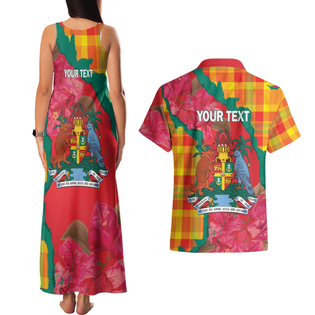 Grenada Independence Day Personalized Couples Matching Tank Maxi Dress and Hawaiian Shirt Tropical Dove Bougainvillea Madras Pattern