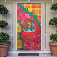 Grenada Independence Day Personalized Door Cover Tropical Dove Bougainvillea Madras Pattern