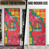 Grenada Independence Day Personalized Door Cover Tropical Dove Bougainvillea Madras Pattern