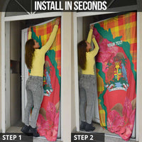 Grenada Independence Day Personalized Door Cover Tropical Dove Bougainvillea Madras Pattern
