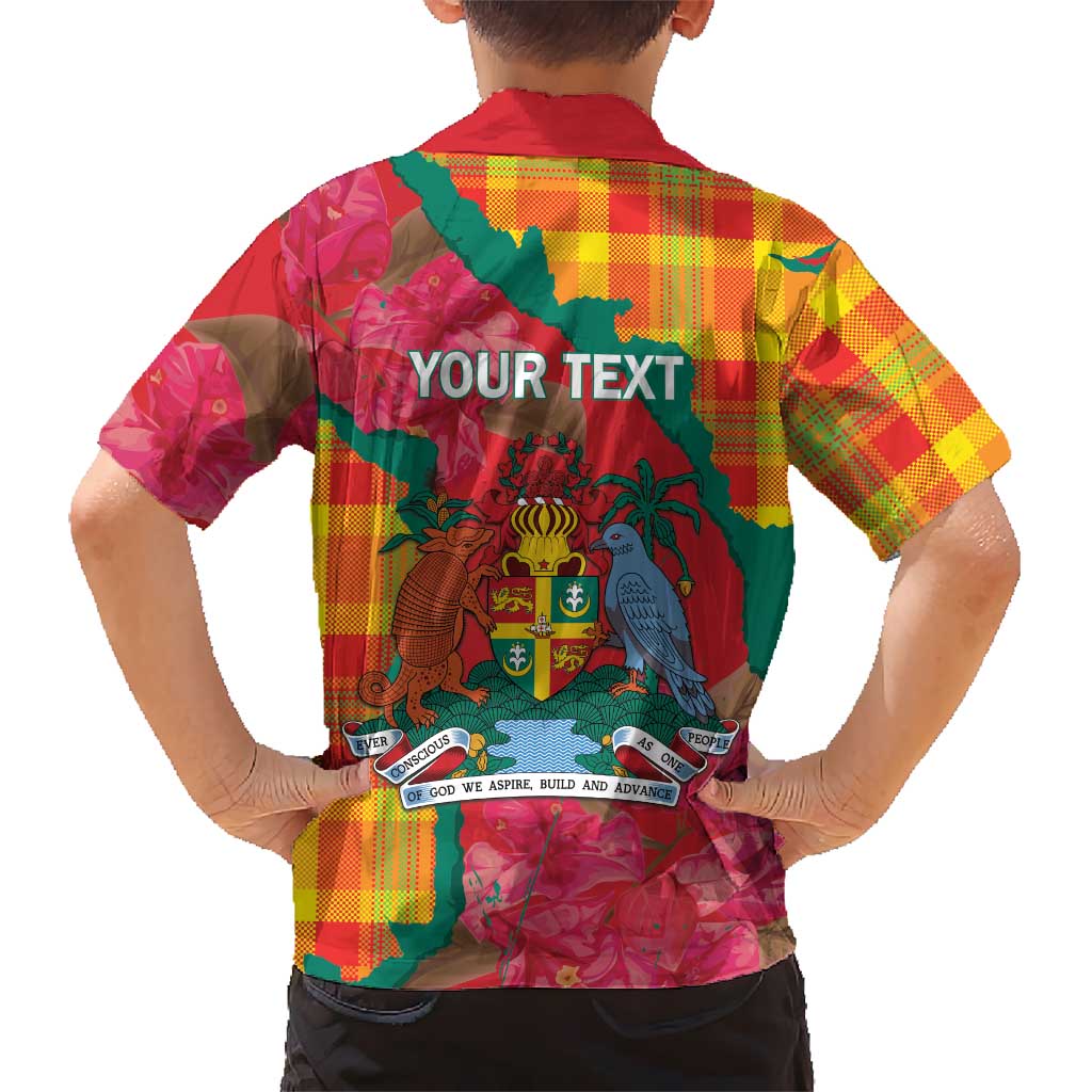Grenada Independence Day Personalized Family Matching Long Sleeve Bodycon Dress and Hawaiian Shirt Tropical Dove Bougainvillea Madras Pattern