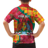 Grenada Independence Day Personalized Family Matching Off Shoulder Maxi Dress and Hawaiian Shirt Tropical Dove Bougainvillea Madras Pattern