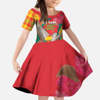 Grenada Independence Day Personalized Family Matching Off Shoulder Maxi Dress and Hawaiian Shirt Tropical Dove Bougainvillea Madras Pattern