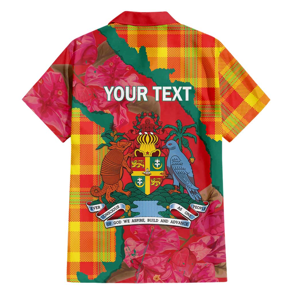 Grenada Independence Day Personalized Family Matching Off Shoulder Maxi Dress and Hawaiian Shirt Tropical Dove Bougainvillea Madras Pattern