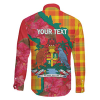 Grenada Independence Day Personalized Family Matching Short Sleeve Bodycon Dress and Hawaiian Shirt Tropical Dove Bougainvillea Madras Pattern
