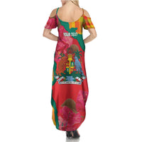 Grenada Independence Day Personalized Family Matching Summer Maxi Dress and Hawaiian Shirt Tropical Dove Bougainvillea Madras Pattern