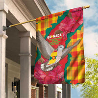 Grenada Independence Day Garden Flag Tropical Dove Bougainvillea Madras Pattern