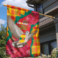 Grenada Independence Day Garden Flag Tropical Dove Bougainvillea Madras Pattern