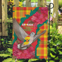 Grenada Independence Day Garden Flag Tropical Dove Bougainvillea Madras Pattern