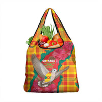 Grenada Independence Day Grocery Bag Tropical Dove Bougainvillea Madras Pattern