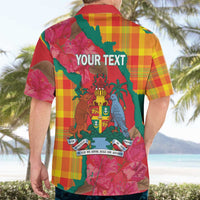 Grenada Independence Day Personalized Hawaiian Shirt Tropical Dove Bougainvillea Madras Pattern