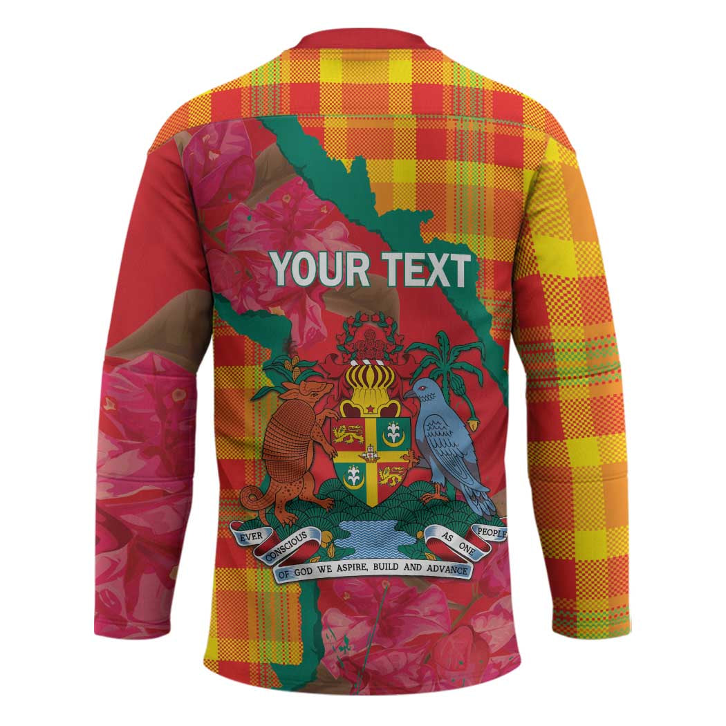 Grenada Independence Day Personalized Hockey Jersey Tropical Dove Bougainvillea Madras Pattern