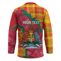 Grenada Independence Day Personalized Hockey Jersey Tropical Dove Bougainvillea Madras Pattern