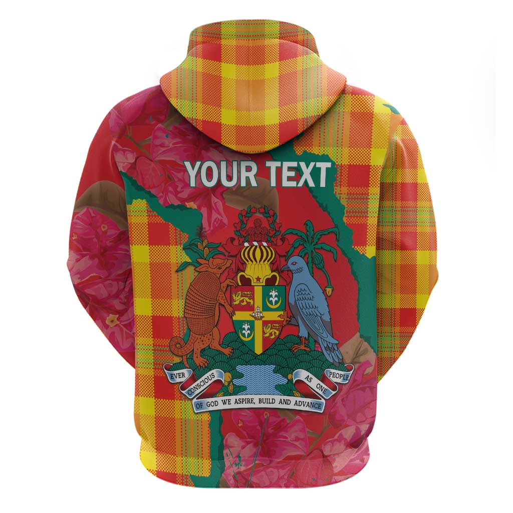 Grenada Independence Day Personalized Hoodie Tropical Dove Bougainvillea Madras Pattern