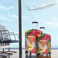 Grenada Independence Day Luggage Cover Tropical Dove Bougainvillea Madras Pattern