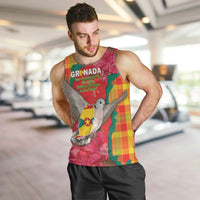 Grenada Independence Day Personalized Men Tank Top Tropical Dove Bougainvillea Madras Pattern