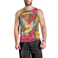 Grenada Independence Day Personalized Men Tank Top Tropical Dove Bougainvillea Madras Pattern
