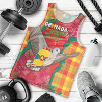 Grenada Independence Day Personalized Men Tank Top Tropical Dove Bougainvillea Madras Pattern
