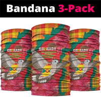 Grenada Independence Day Neck Gaiter Tropical Dove Bougainvillea Madras Pattern