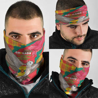 Grenada Independence Day Neck Gaiter Tropical Dove Bougainvillea Madras Pattern