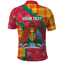 Grenada Independence Day Personalized Polo Shirt Tropical Dove Bougainvillea Madras Pattern