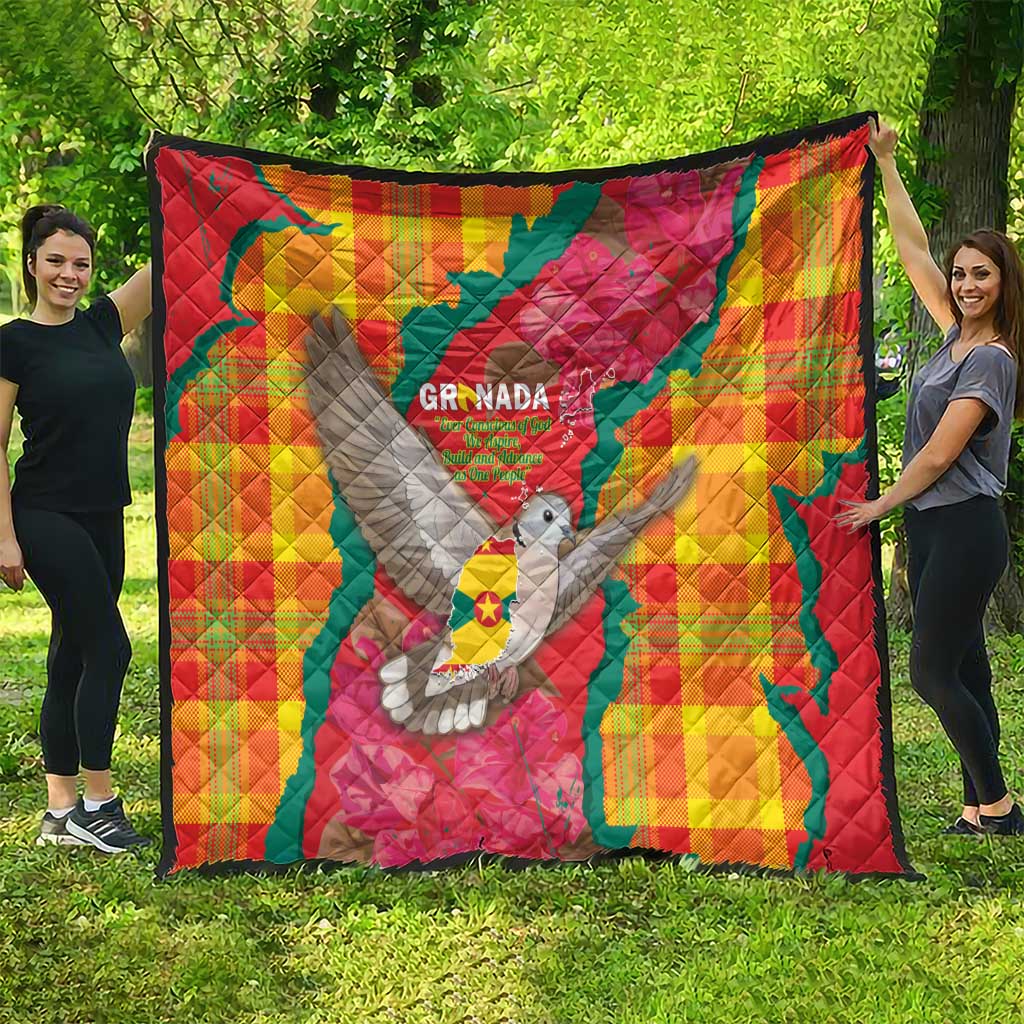 Grenada Independence Day Quilt Tropical Dove Bougainvillea Madras Pattern