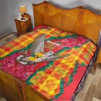Grenada Independence Day Quilt Tropical Dove Bougainvillea Madras Pattern