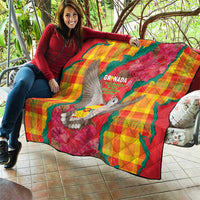 Grenada Independence Day Quilt Tropical Dove Bougainvillea Madras Pattern