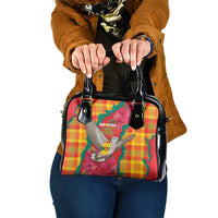 Grenada Independence Day Shoulder Handbag Tropical Dove Bougainvillea Madras Pattern