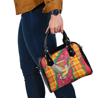 Grenada Independence Day Shoulder Handbag Tropical Dove Bougainvillea Madras Pattern