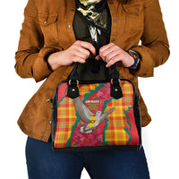 Grenada Independence Day Shoulder Handbag Tropical Dove Bougainvillea Madras Pattern