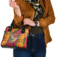 Grenada Independence Day Shoulder Handbag Tropical Dove Bougainvillea Madras Pattern