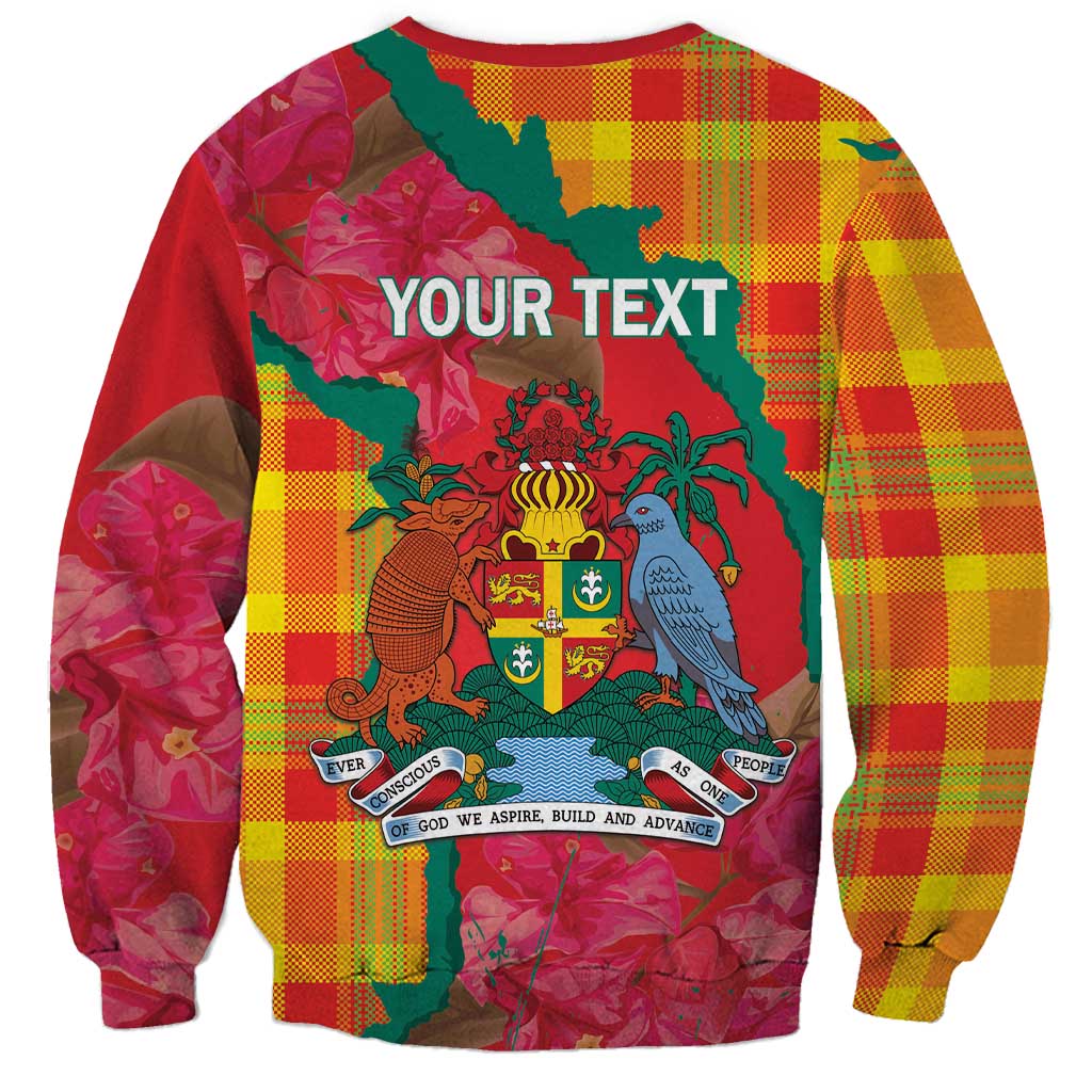 Grenada Independence Day Personalized Sweatshirt Tropical Dove Bougainvillea Madras Pattern