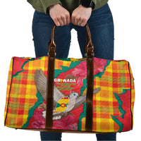 Grenada Independence Day Travel Bag Tropical Dove Bougainvillea Madras Pattern