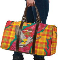 Grenada Independence Day Travel Bag Tropical Dove Bougainvillea Madras Pattern