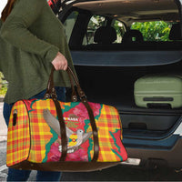 Grenada Independence Day Travel Bag Tropical Dove Bougainvillea Madras Pattern