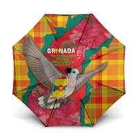 Grenada Independence Day Umbrella Tropical Dove Bougainvillea Madras Pattern