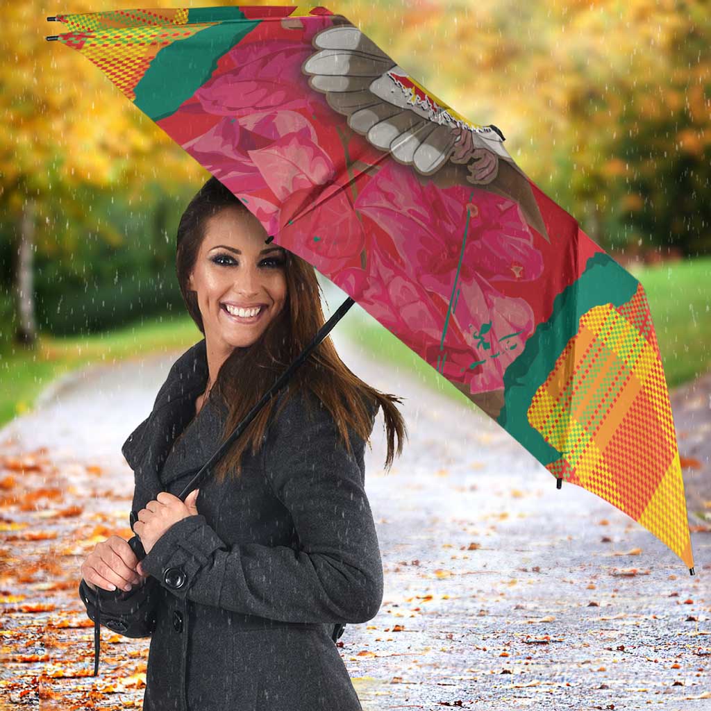 Grenada Independence Day Umbrella Tropical Dove Bougainvillea Madras Pattern