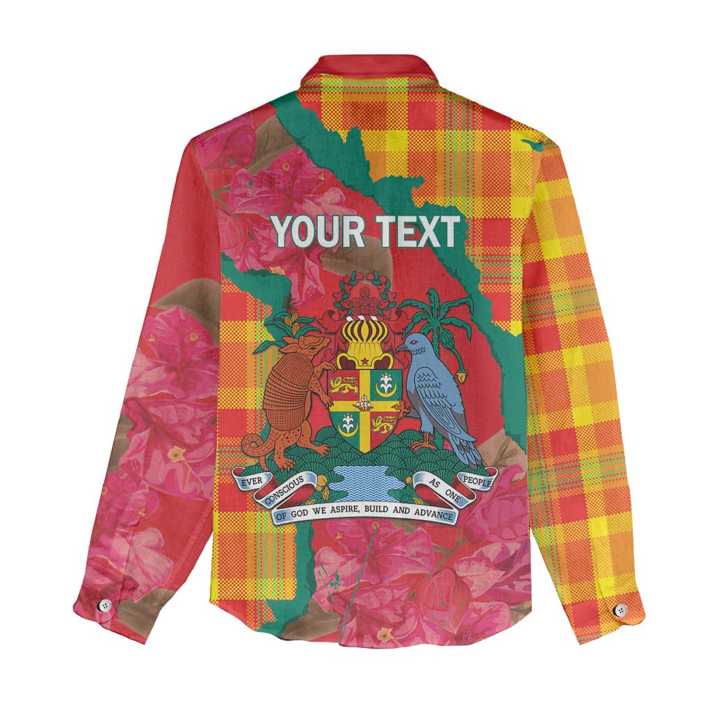 Grenada Independence Day Personalized Women Casual Shirt Tropical Dove Bougainvillea Madras Pattern