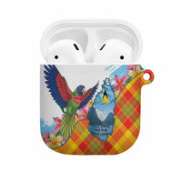 Saint Lucia Independence Day AirPods Case Saint Lucian Map Pitons Madras Pattern
