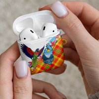 Saint Lucia Independence Day AirPods Case Saint Lucian Map Pitons Madras Pattern