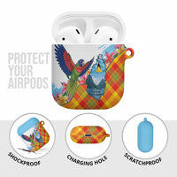 Saint Lucia Independence Day AirPods Case Saint Lucian Map Pitons Madras Pattern