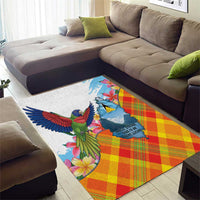 Saint Lucia Independence Day Area Rug Saint Lucian Map Pitons Madras Pattern