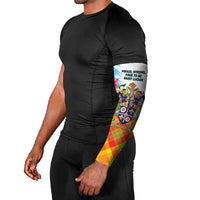 Saint Lucia Independence Day Arm Sleeves Saint Lucian Map Pitons Madras Pattern