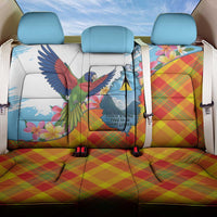 Saint Lucia Independence Day Back Car Seat Cover Saint Lucian Map Pitons Madras Pattern
